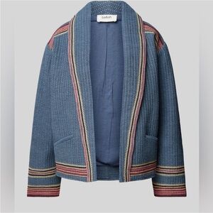 ba&sh Blue Blazer with Red and Gold Stripes